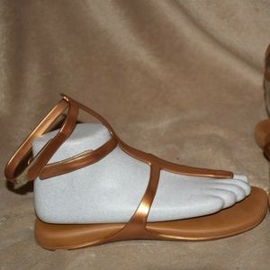Melissa Gold Gladiator Ankle Strap Thong Sandal 7